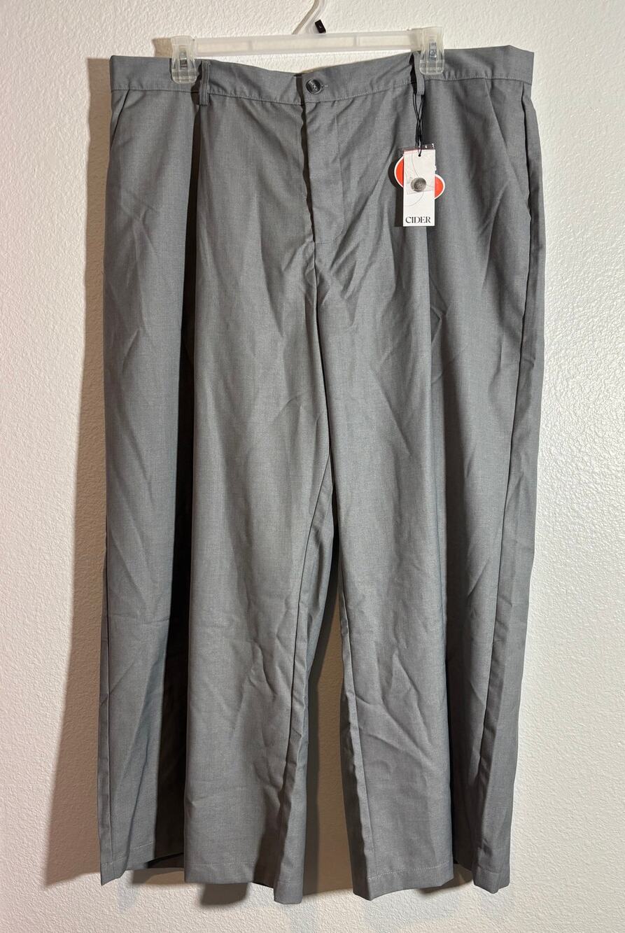 Cider NWT Plus Size 4XL Gray Wide Leg Trousers Pants Office Professional Neutral